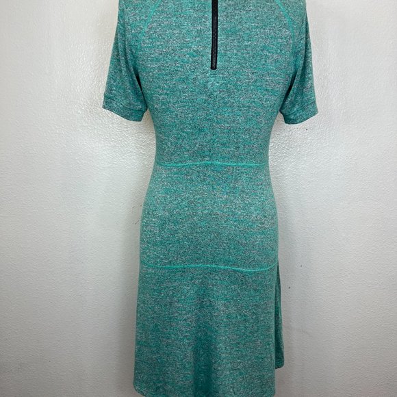 Athleta Heather Green En Route Skater Flared Casual Dress Size Small S - Picture 5 of 7